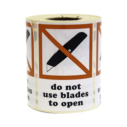 Klika - Etiketten do not use blades to open 105 x 74 mm 500 stuks per rol