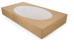 Klika - Cateringdozen kraft groot met venster 56x32x8cm BIO | 50 stuks