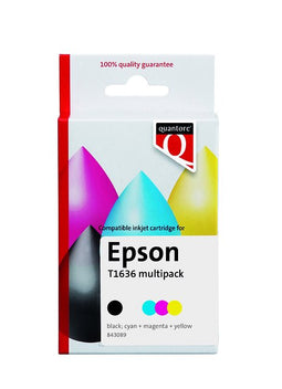 Quantore - Inktcartridge 16XL T1636 zwart + 3 kleuren HC