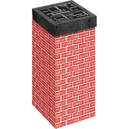 Klika - Schoorsteendoos | golfkarton | 15x15x36cm | Sinterklaas | zwart/rood | 15 stuks