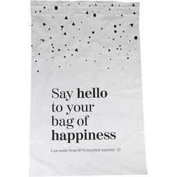 Klika - Zak | Verzendzak | Gerecycled LDPE | 50x70cm | 65my | Bag of Happiness | wit/zwart | 100 stuks