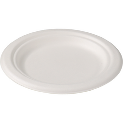 Depa® - ® Bord | rond | 1-vaks | bagasse (suikerrietpulp) | Ø15cm | wit | 8 stuks