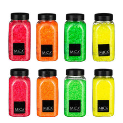 Mica Decorations steentjes en schelpen zand - 28x23x17 cm - Glas - LichtRoze,Oranje,Geel,Lichtgroen