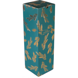 Klika - Flesdoos | Dennentakjes | karton + PE | 1 fles | 95x95x330mm | Kerstmis | groen/goud | 10 stuks
