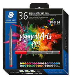 Staedtler - Brushpen pigment pen etui 36 st | Etui a 36 stuk | 3 stuks