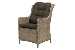 Darwin Dining Chair Straight Armrest - Rattan Mixed Brown -