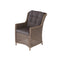 Darwin Dining Chair Straight Armrest - Rattan Mixed Brown -