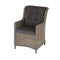 Darwin Dining Chair Straight Armrest - Rattan Mixed Brown -