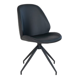 Monte Carlo Dining Chair - Dining Chair In Pu With Swivel, Black, Hn1223
