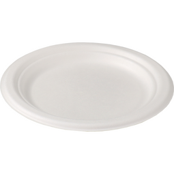 Depa® - ® Bord | rond | 1-vaks | bagasse (suikerrietpulp) | Ø18cm | wit | 12 stuks