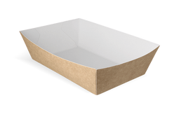 Klika - Frietbakjes A50 kraft/wit BIO | 400 stuks