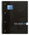 Oxford - Collegeblok A4+ 4-gaats ruit 5mm 90vel zwart | 1 stuk | 5 stuks