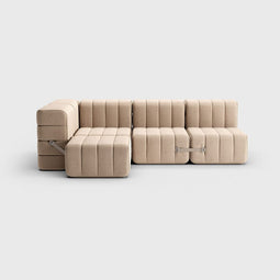 Curt-set 9 - E.g. Flexible Small Corner Sofa - Dama - 0029 (beige / Grey)