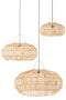 Set Of 3 Lamp Shades Rattan Natural