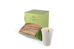 Klika - Roerstaafjes in dispenser box 11cm FSC®Mix hout BIO | 2000 stuks