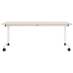 Beliani CAVI - Inklapbaar bureau - Wit/Lichthout - 180 x 60 cm - Staal