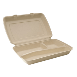 Klika - Menubox 3-vaks suikerriet Plastic- en Pfas-vrij bruin BIO | 200 stuks