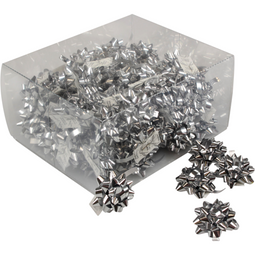 Klika - bow minibow metallic zilver 25mm 75 stuks