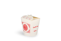 Klika - Wok to Go beker 16oz 400 ml karton wit met rood | 500 stuks