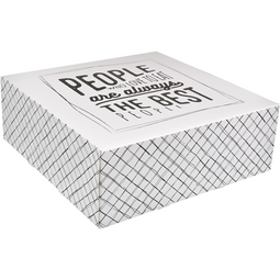 Depa® - ® Gebaksdoos | Love to Eat | karton | 21x21x9cm | wit/zwart | 100 stuks