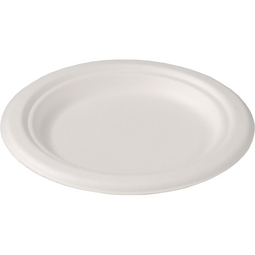 Depa® - ® Bord | rond | 1-vaks | bagasse (suikerrietpulp) | Ø15cm | wit | 50 stuks