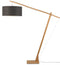 Vloerlamp Montblanc Bamboe H.207/kap 60x30cm Eco Linnen, Donkergrijs