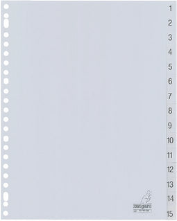 Kangaro - Tabbladen 23-gaats G415CM 1-15 genummerd grijs PP