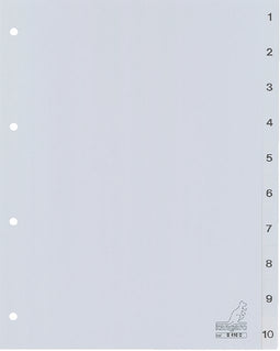 Kangaro - Tabbladen 4-gaats G410C 1-10 genummerd grijs PP