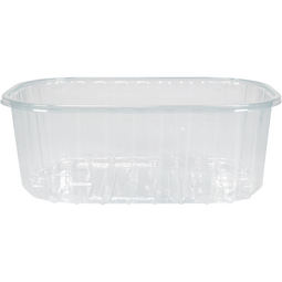 Klika - Schaal | aardbeien | gerecycled PET | rechthoekig | 250ml | 142x94x52mm | transparant | 2600 stuks