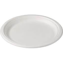 Depa® - ® Bord | rond | 1-vaks | bagasse (suikerrietpulp) | Ø23cm | wit | 8 stuks