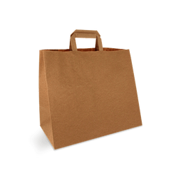 Klika - Papieren draagtassen Groot Bruin 32+16x27cm BIO | 250 stuks