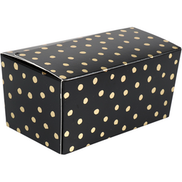 Klika - Ballotin | Party Dots | karton + PP + PET | 250gr | 55x113x62mm | zwart/goud | 50 stuks