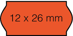 Open-Data - Prijsetiket 12x26mm C6 permanent fluor rood | 36 stuks