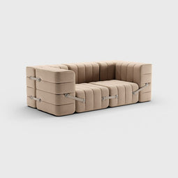 Curt-set 7 - E.g. Flexible 2-seater With Armrests - Dama - 0029 (beige / Grey)