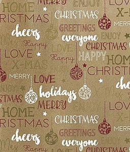 Papieren koordtas KERST 26x12x36cm Merry Christmas 50 stuks