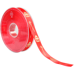 Klika - Lint | 15mm | 25m | Mijter Staf | pP | rood/goud | 1 stuks