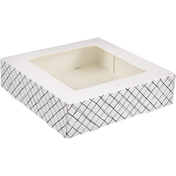 Depa® - ® Gebaksdoos | Love to Eat | karton + PET | 19x19x5cm | met venster | wit/zwart | 100 stuks