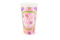 Klika - Milkshakebeker groot 560ml Ø90mm 20oz roze FSC® karton | 500 stuks