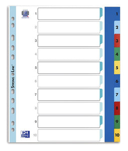 Oxford - Tabbladen A4+ 11-gaats 1-10 PP kleur | 25 stuks
