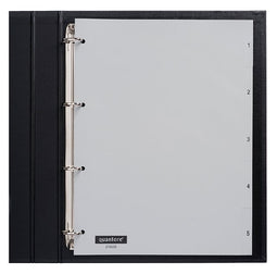 Quantore - Tabbladen 4-gaats 1-5 genummerd grijs PP | 1 set | 25 stuks