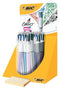 Bic - Balpen 4kleuren Shine zilver/paars/roze/blauw | Display a 20 stuk x 20 display | 20 stuks