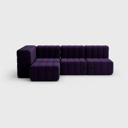 Curt-set 9 - E.g. Flexible Small Corner Sofa - Jet - 9607 (blue / Purple)