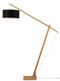 Vloerlamp Montblanc Bamboe H.207/kap 47x23cm Eco Linnen, Zwart