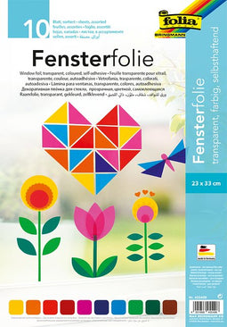Folia Paper - Raamfolie folia 23x33cm 10 vel 10 kleuren | Pak a 10 vel | 5 stuks