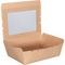 Depa® - ® Bak | Karton + PE + PET-coating | met venster | maaltijdbox | 195x140x50mm | bruin | 50 stuks