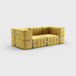 Curt-set 7 - E.g. Flexible 2-seater With Armrests - Barcelona - Cornhusk - V3347/50 (yellow)