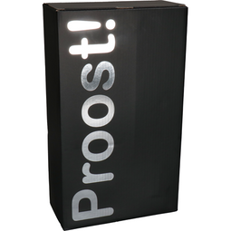 Klika - Flesdoos | Proost! | golfkarton | 2 flessen | 190x95x330mm | zwart/zilver | 10 stuks