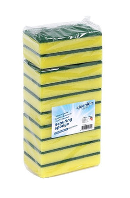 Cleaninq - Schuurspons 140x90x28mm geel/groen | Seal a 10 stuk | 36 stuks