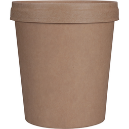 Depa® - ® | Soepbeker | incl. Deksel | Karton + PP | 400ml | 16oz | 100mm | bruin | 25 stuks