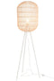 Lamp Standing Tripod Round Paper/metal Natural/white